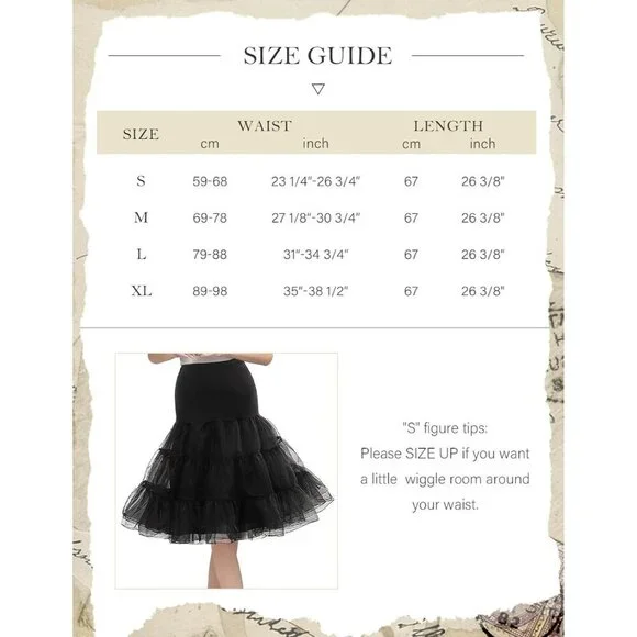 50s Petticoat Skirts Women Vintage Tutu Underkirt Retro Crinoline
